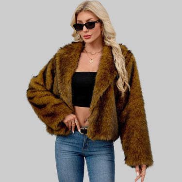 Women Clothing Faux Fur Coat Plush Warm